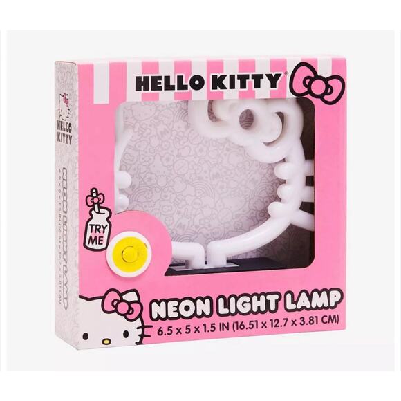 Hello Kitty Sanrio Pink Purple Silhouette Neon Light Lamp Light Battery - Picture 1 of 3